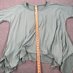 White Birch Handkerchief Hem Tunic Top Women's Medium Green Short Sleeve Photo 4