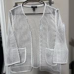 Alfani  White Open Front Mesh Jacket Cardigan Womens M cyber punk Whimsigoth Photo 1