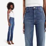 MOTHER • The Dazzler Skimp jeans high waist straight slim Skunk At The Tea Party Blue Size 27 Photo 6