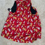 Candiss Cole Western 100% Silk Red and Black Flowy Vest Photo 4