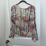 Given Kale Rustic Western Cowgirl Tie Front CropTop Plunging Neckline Peplum SzS Pink Photo 5