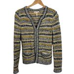 Banana Republic  Chartreuse Wool Mohair Blend Sweater Jacket Multi Size S Photo 2