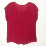 Painted Threads  Studio Scoop Neck Red Chiffon Top Size Small Photo 3