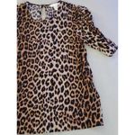 H&M  womens cheetah animal print short sleeve blouse size XXS oversized Photo 3