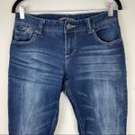 Amethyst Jeans  Dark Wash Boot Cut Raw Hem Photo 2