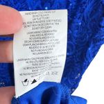 Marina Cobalt Blue Nylon Lace Sequin Cap Sleeve Lined Midi Sheath Dress Size 6 Photo 9