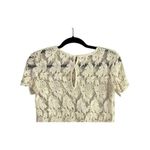 ZARA Floral Embroidered Sheer Cotton Blouse Top Romantic Key Hole Back S Cream Photo 8