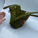 Boutique Green beaded  quilted satchel. Photo 7