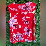 Calvin Klein - Red Floral Blouse | Medium - Flutter Sleeve Photo 6