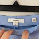 Vince  Textured Satin Wide‎ Leg Pants Blue L Photo 5