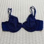 Vassarette 38B Blue Floral Lace Underwire Bra Unlined Style 75117 Photo 9