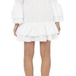 Intermix White Bennet Smocked Sleeve Short Tiered Ruffle Dress Tie Front Sz Sm Photo 1