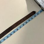 Vintage Brown Genuine Leather Cut Out Western Golden Buckle Belt Size Large Photo 6