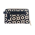 Spartina 449  Black Cream Printed Linen Leather Wallet Photo 4