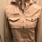 LA Hearts Zip up Tan Hooded Bomber Jacket Photo 6