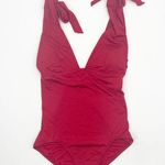 NWOT MEI L’ANGE Swimsuit One Piece Red Eve Bow Tie Swim Beach Classic Medium Photo 2