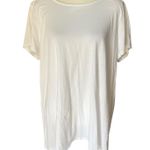 J.Jill Pure Jill Scoop Neck Elliptical Tee Women's L White Short Sleeve Top Neutral Photo 0