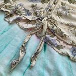 American Eagle  Outfitters Button Tie Front Ruffle Floral Blouse | Size XS Photo 5