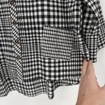 Habitat  Women's Black White Plaid Button Down Shirt Size S Lagenlook Oversized Photo 5