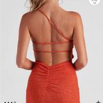 Hannah Glitter Knit Ruched Midi
Dress Orange Photo 2