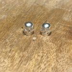 Sterling Silver NWOT Mini CZ Skull 925  Earrings Photo 0