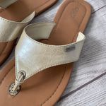 CHAPS Ralph Lauren women size8 slip on flip flops white with tan soles Photo 2