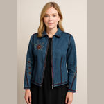 Vintage craftcore • embroidered floral jean jacket • 90s Size M Photo 1