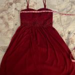 BCX  Beautiful red evening lace beaded evening spaghetti strap dress, size 1 Photo 5