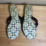 Coach Women's Signature  Slip‎ On Sandals 7B Brown Patent Leather Strap- Flower Photo 3