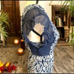 Juicy Couture  Navy Blue & White Paisley Ruffle Sleeve Dress - Size P Photo 1