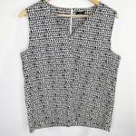 Kate Spade Saturday Vase Tea Cup 100% Cotton Blouse Women's Size Medium Large Black Photo 0