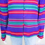 Vintage Adrianna Papell‎ 100% silk blazer jacket, floral print, size 16 Blue Photo 4