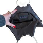 wilson's leather 90s Vintage Wilson’s Leather Chocolate Brown Triangle bag with silver handles Photo 3