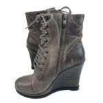 Vince Camuto Suni Ankle Booties Womens Size 5.5 Gray Leather Lace Up Eyelet Photo 3