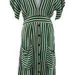 Faithfull the Brand Faithful the Brand Milan MIDI Dress green & white stripe size US‎ 6 Medium Photo 0