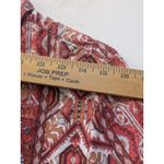 Rachel Zoe  Blouse Button-Up Cropped Aztec Top 100% Linen Red Orange Size M Photo 3
