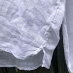 Cynthia Rowley  White Linen Long Puff Sleeve Pearl Button Blouse S Photo 6