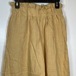 Faithfull the Brand Women's  Mustard Yellow Gold Wide Leg Linen Pant Size Large Photo 1