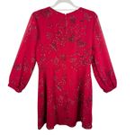Madewell  Red Hazelwood Wrap Front Windswept Floral 3/4 Sleeve Mini Dress Size 12 Photo 1