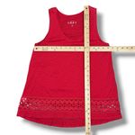 Loft Crochet Lace Trim Tank Top Shirt Coral Red XS Photo 10
