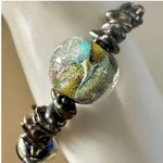 Sterling silver abalone glass blown beaded bracelet Photo 3