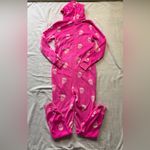 Live Love Dream  Adult Pajamas Pink Skulls Fuzzy With Hood Size Small Photo 2