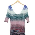 Anthropologie  Space-Dyed Knit Midi Dress Size XL Scoop Neck Short Sleeve Pastel Photo 6