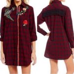 Sam Edelman  Patch Embellished Plaid Shirt Small Photo 1
