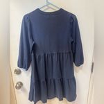 Gap  Navy Blue Tiered Dress cotton tunic 3/4 length sleeves size medium Photo 2