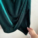 Cider  Green Velvet Faux Wrap Mini Dress Photo 4