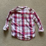 American Eagle  Boyfriend Fit Flannel Plaid Button Down Oversized Shirt XS VEUC Photo 5