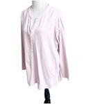 J. Jill Organic Cotton Henley Neck Sweater Pink Size XL Relaxed Beachy Casual Photo 2
