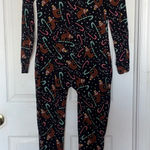 Sho Sho Christmas Sloth Candy Cane Onesie Pajamas Headband Black Red Size M Size M Photo 0