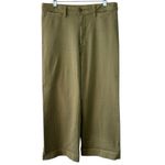 Gap Khakis Olive Green Wide Leg High Rise Denim Pants Size 14 Jeans Photo 1